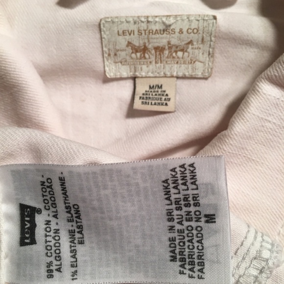 LEVI STRAUSS & CO. Original CROPPED Trucker Jacket, BLUSH PINK, Size Medium - Picture 3 of 8